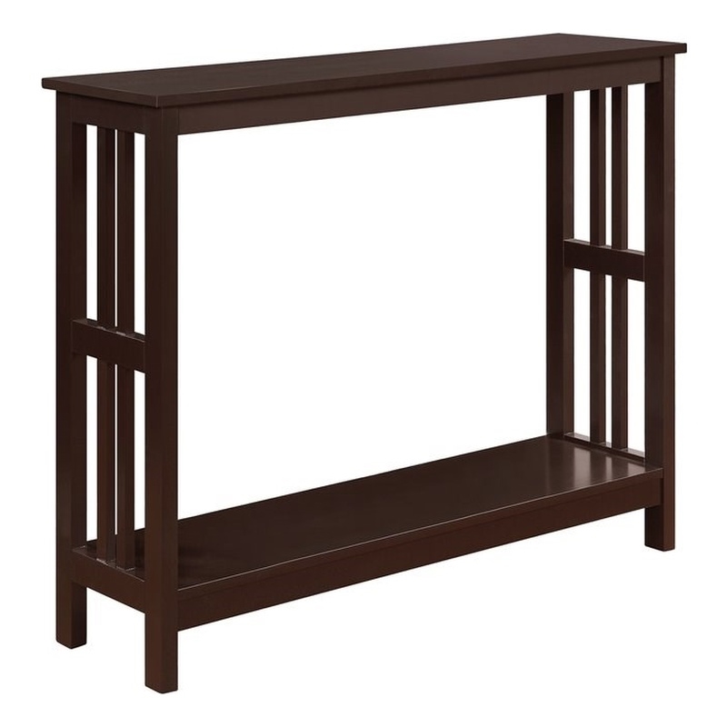 Pemberly Row Contemporary Console Table in Espresso Wood Finish