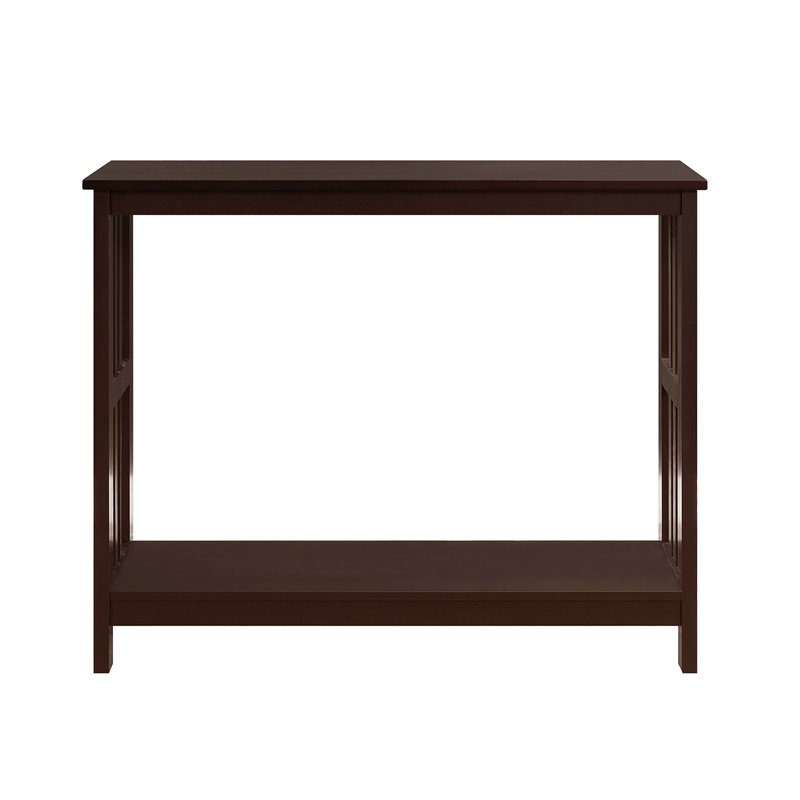 Pemberly Row Contemporary Console Table in Espresso Wood Finish