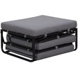 Pemberly Row Contemporary Twin Folding Bed Ottoman in Gray Fabric