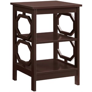 Pemberly Row Modern 16&quot Square End Table in Espresso Wood Finish