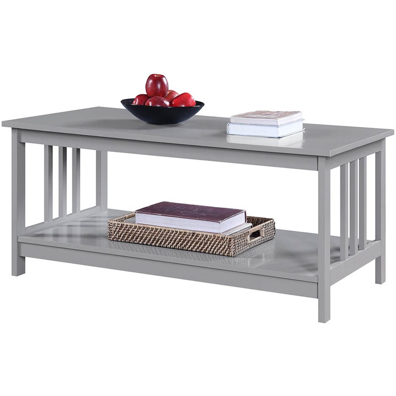 Pemberly Row Modern / Contemporary Coffee Table in Gray Wood Finish