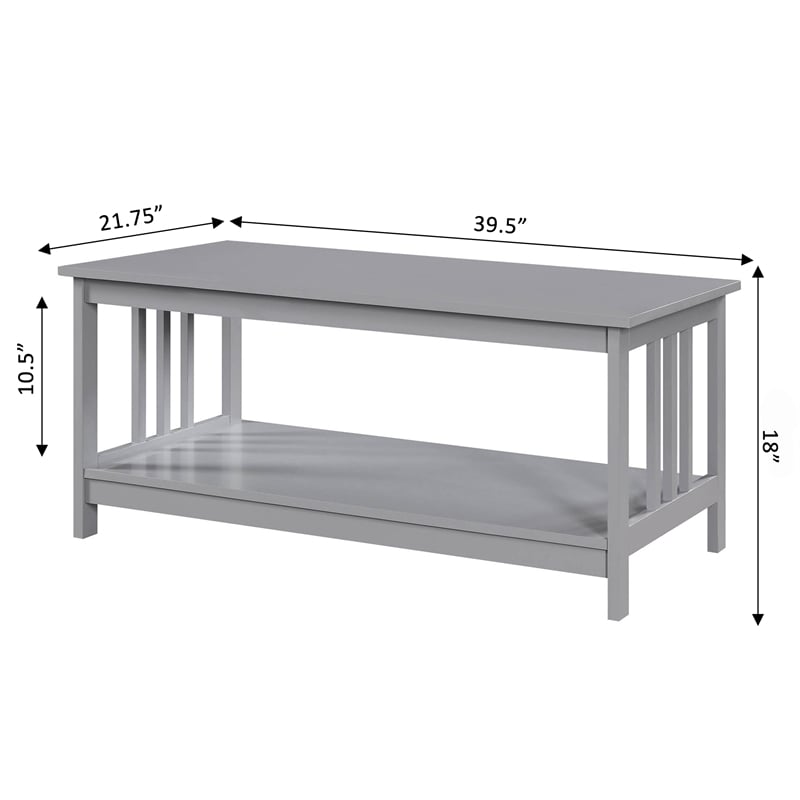 Pemberly Row Modern / Contemporary Coffee Table in Gray Wood Finish