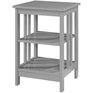 Pemberly Row Modern 16&quot Square End Table in Gray Wood Finish