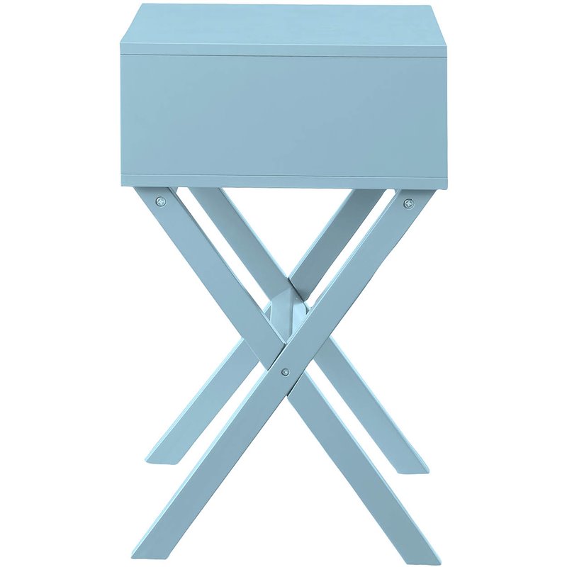 Pemberly Row Contemporary One-Drawer End Table in Mint Green Wood