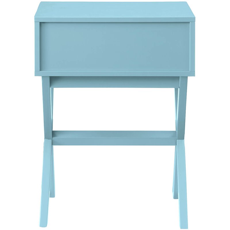 Pemberly Row Contemporary One-Drawer End Table in Mint Green Wood