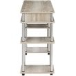 Pemberly Row Modern Writing Desk in Ice Off-White Wood Finish
