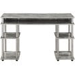 Pemberly Row Modern Writing Desk in Faux Birch Gray Wood Finish