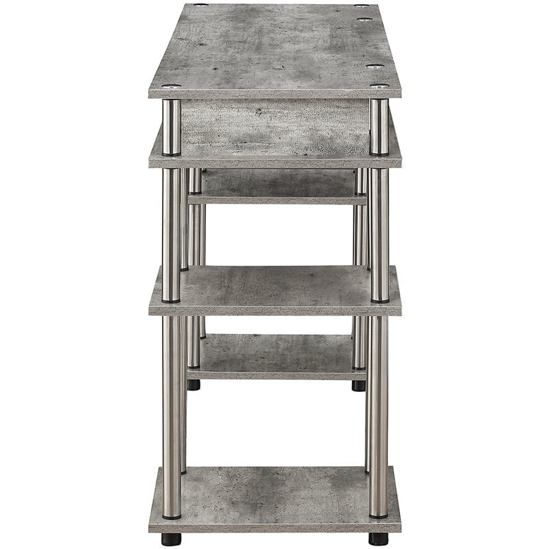 Pemberly Row Modern Writing Desk in Faux Birch Gray Wood Finish