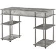 Pemberly Row Modern Writing Desk in Faux Birch Gray Wood Finish