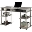 Pemberly Row Modern Writing Desk in Faux Birch Gray Wood Finish