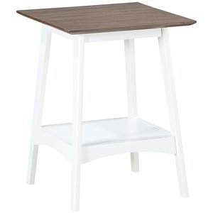 Pemberly Row 18&quot Square End Table in Driftwood and White Wood