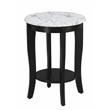 Pemberly Row Contemporary Round End Table in Black Wood Finish