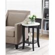 Pemberly Row Contemporary Round End Table in Black Wood Finish