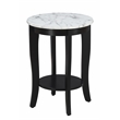 Pemberly Row Contemporary Round End Table in Black Wood Finish