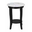 Pemberly Row Contemporary Round End Table in Black Wood Finish