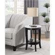 Pemberly Row Contemporary Round End Table in Black Wood Finish