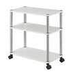 Pemberly Row Modern Office Caddy in White Wood Finish With Casters