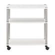 Pemberly Row Modern Office Caddy in White Wood Finish With Casters