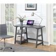 Pemberly Row Modern / Contemporary Trestle Desk in Gray Wood Finish