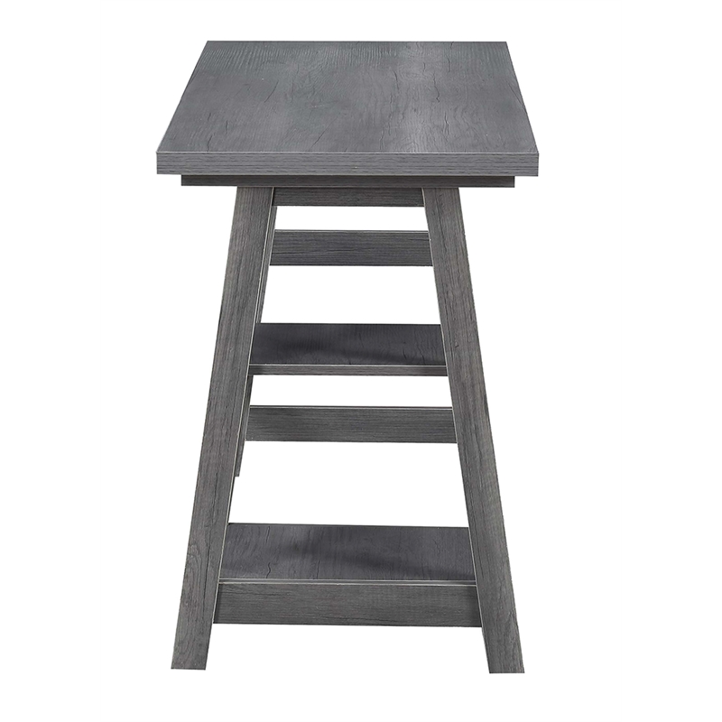Pemberly Row Modern / Contemporary Trestle Desk in Gray Wood Finish