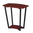 Pemberly Row End Table in Cherry Wood Finish and Black Metal