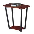 Pemberly Row End Table in Cherry Wood Finish and Black Metal