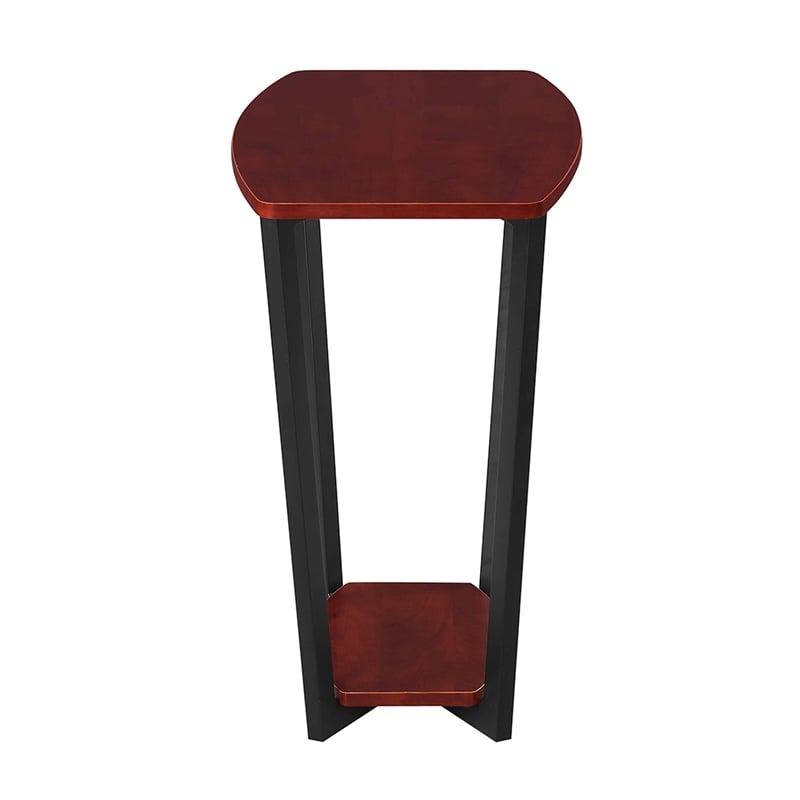 Pemberly Row End Table in Cherry Wood Finish and Black Metal