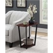 Pemberly Row End Table in Cherry Wood Finish and Black Metal