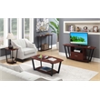 Pemberly Row End Table in Cherry Wood Finish and Black Metal