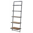 Pemberly Row Modern Five-Tier Ladder Bookcase/Shelf in Black Metal