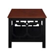 Pemberly Row Modern Coffee Table in Cherry and Black Wood Finish