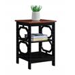 Pemberly Row Modern End Table in Cherry and Black Wood Finish