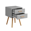 Pemberly Row Modern Two-Drawer End Table in Gray Wood Finish