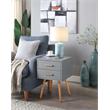 Pemberly Row Modern Two-Drawer End Table in Gray Wood Finish