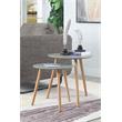 Pemberly Row Contemporary Nesting End Tables in Gray Wood Finish