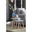 Pemberly Row Modern Nesting End Tables in Mint Green Wood Finish
