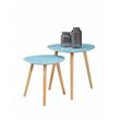 Pemberly Row Modern Nesting End Tables in Mint Green Wood Finish
