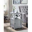 Pemberly Row Modern End Table with Cabinet in Gray Wood Finish