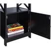 Pemberly Row Modern End Table with Cabinet in Black Wood Finish