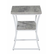 Pemberly Row Modern End Table in Gray Wood Finish and Metal Frame
