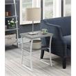 Pemberly Row Modern End Table in Gray Wood Finish and Metal Frame