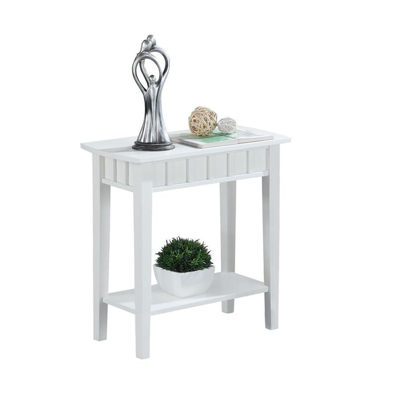 Pemberly Row Modern / Contemporary End Table in White Wood Finish