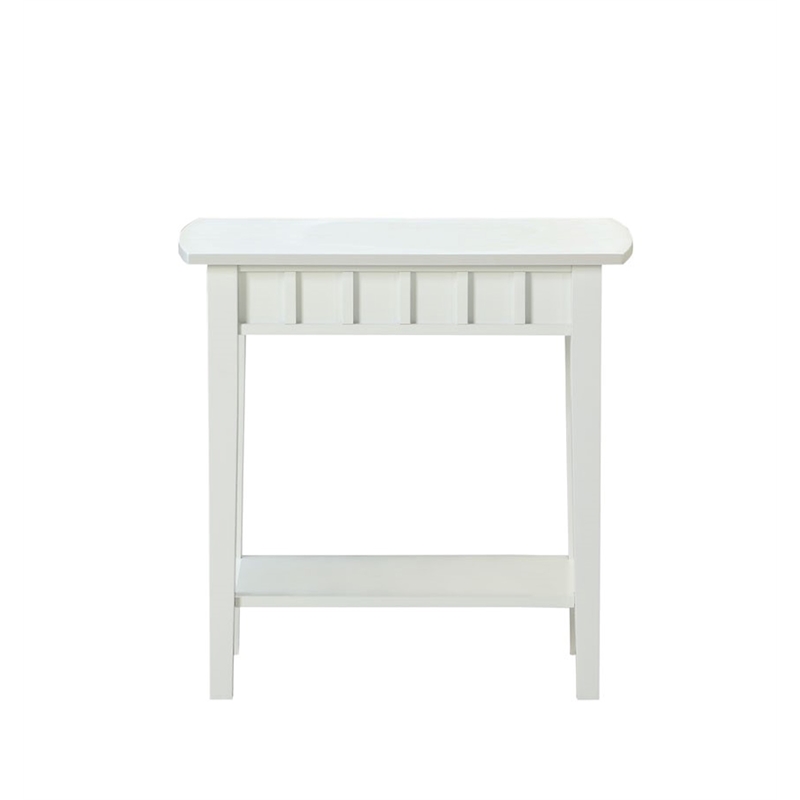 Pemberly Row Modern / Contemporary End Table in White Wood Finish