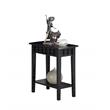 Pemberly Row Modern End Table in Black Wood Finish with Shelf