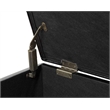 Pemberly Row Modern Storage Ottoman in Black Faux Leather Fabric