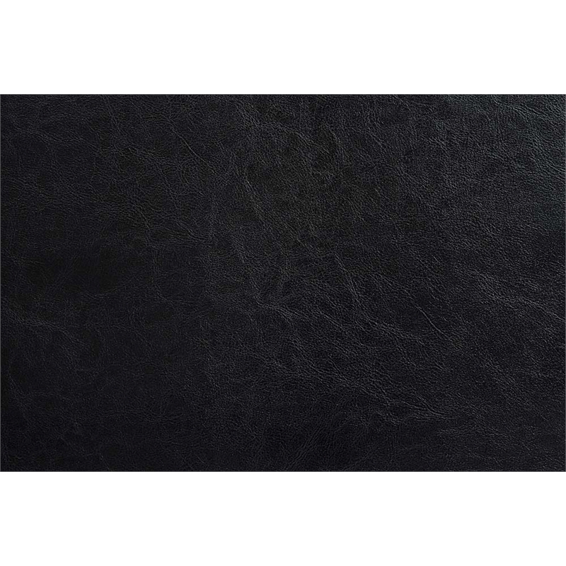 Pemberly Row Modern Storage Ottoman in Black Faux Leather Fabric