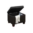 Pemberly Row Storage Ottoman in Espresso Faux Leather Fabric