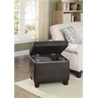Pemberly Row Storage Ottoman in Espresso Faux Leather Fabric