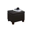 Pemberly Row Storage Ottoman in Espresso Faux Leather Fabric