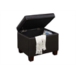 Pemberly Row Storage Ottoman in Espresso Faux Leather Fabric
